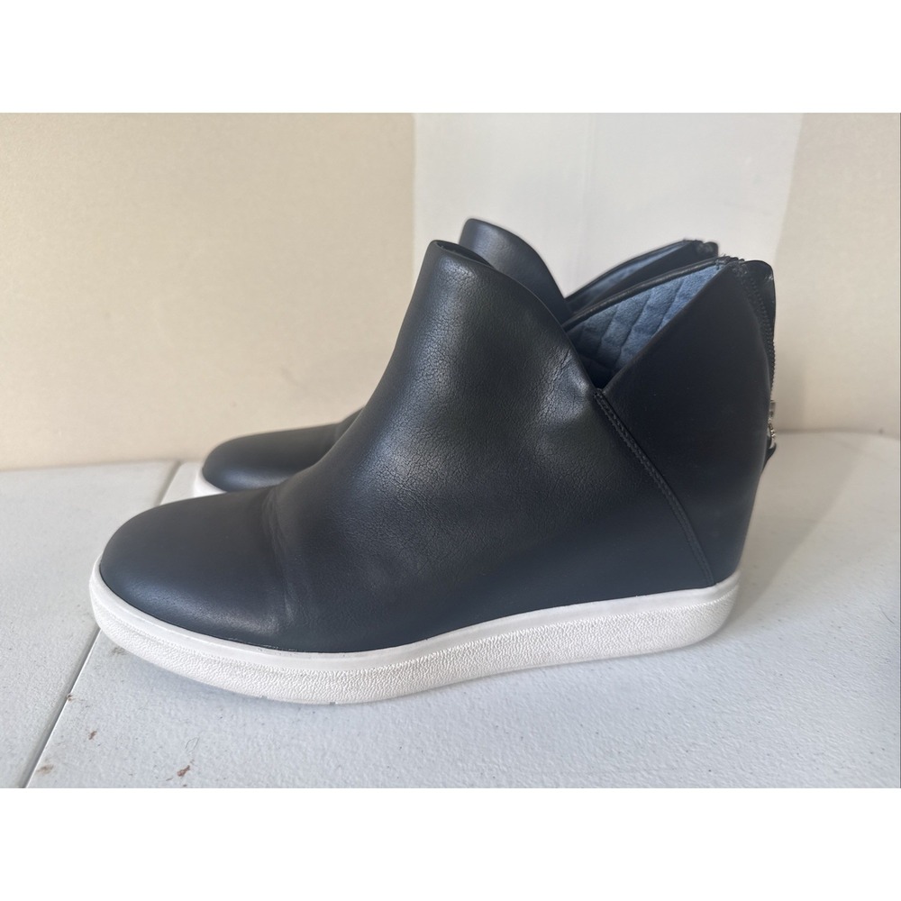 Dr Scholls Madison Black Wedge Sneaker Booties Womens Shoe